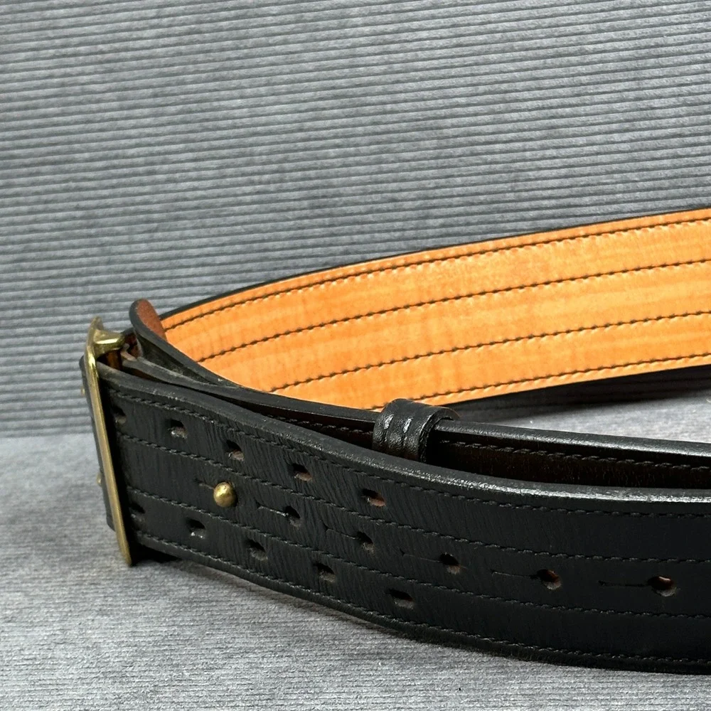 Don Hume B103 Black Leather Police Duty Belt Solid Brass Buckle Size 46